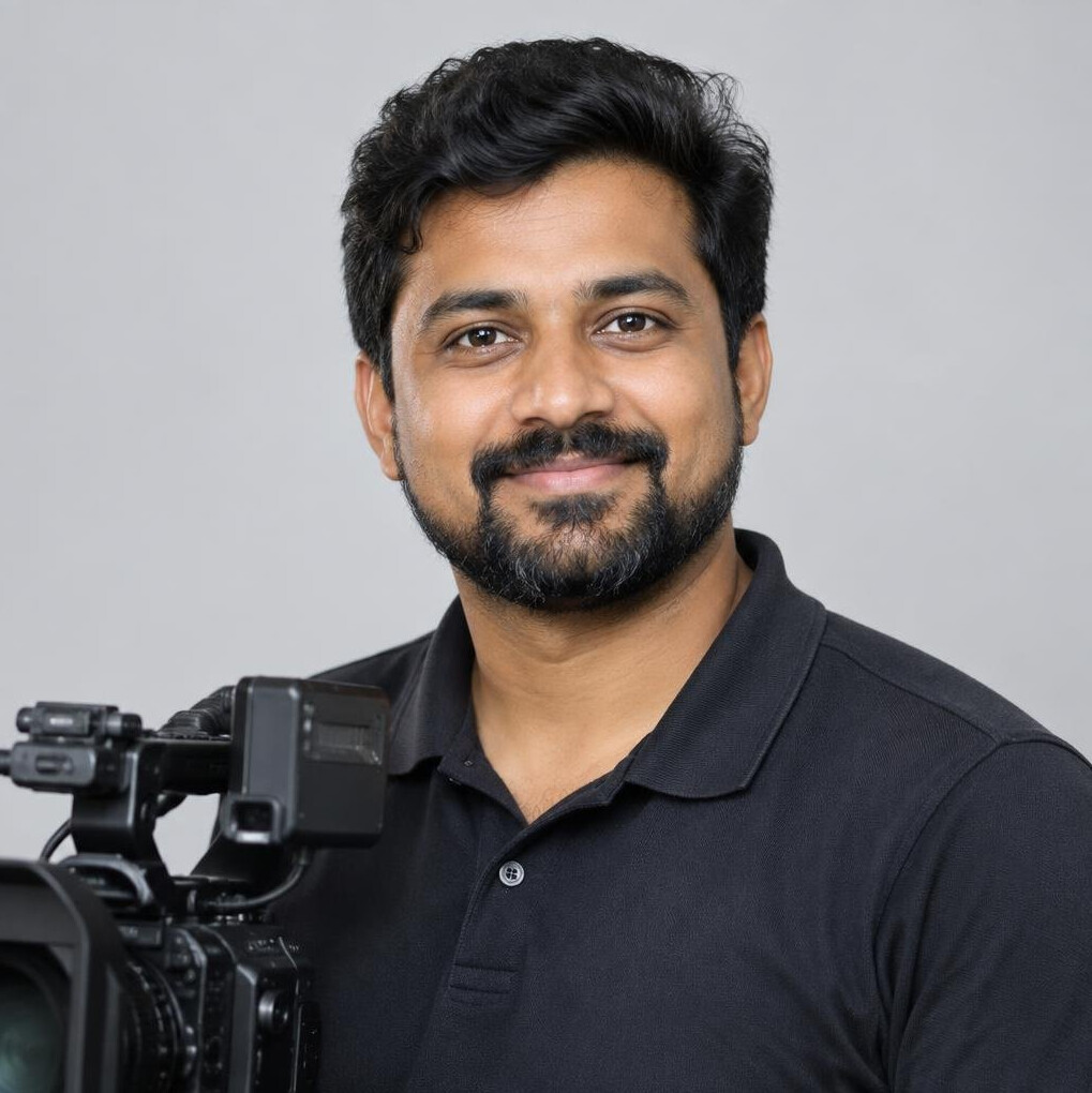 Portrait of a male senior camera operator